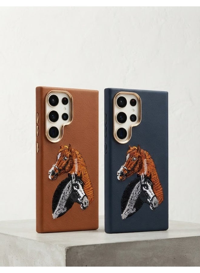 Samsung Galaxy S26Ultra Premium Luxury Leather Case with Embossed Horse Design | Slim Shockproof Protective Back Cover - Image 5