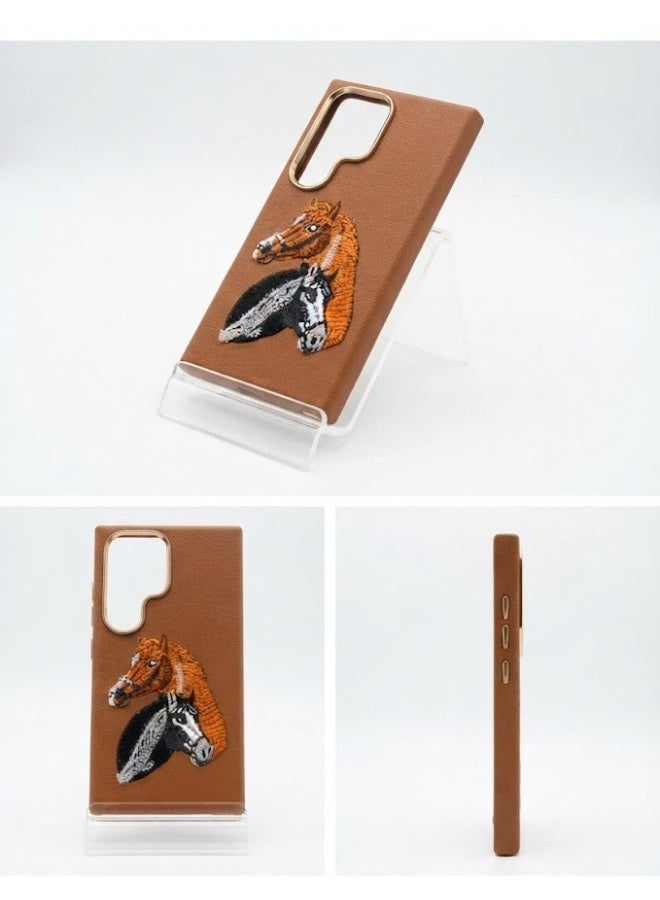 Samsung Galaxy S26Ultra Premium Luxury Leather Case with Embossed Horse Design | Slim Shockproof Protective Back Cover - Image 4