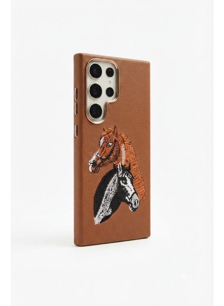 Samsung Galaxy S26Ultra Premium Luxury Leather Case with Embossed Horse Design | Slim Shockproof Protective Back Cover - Image 2