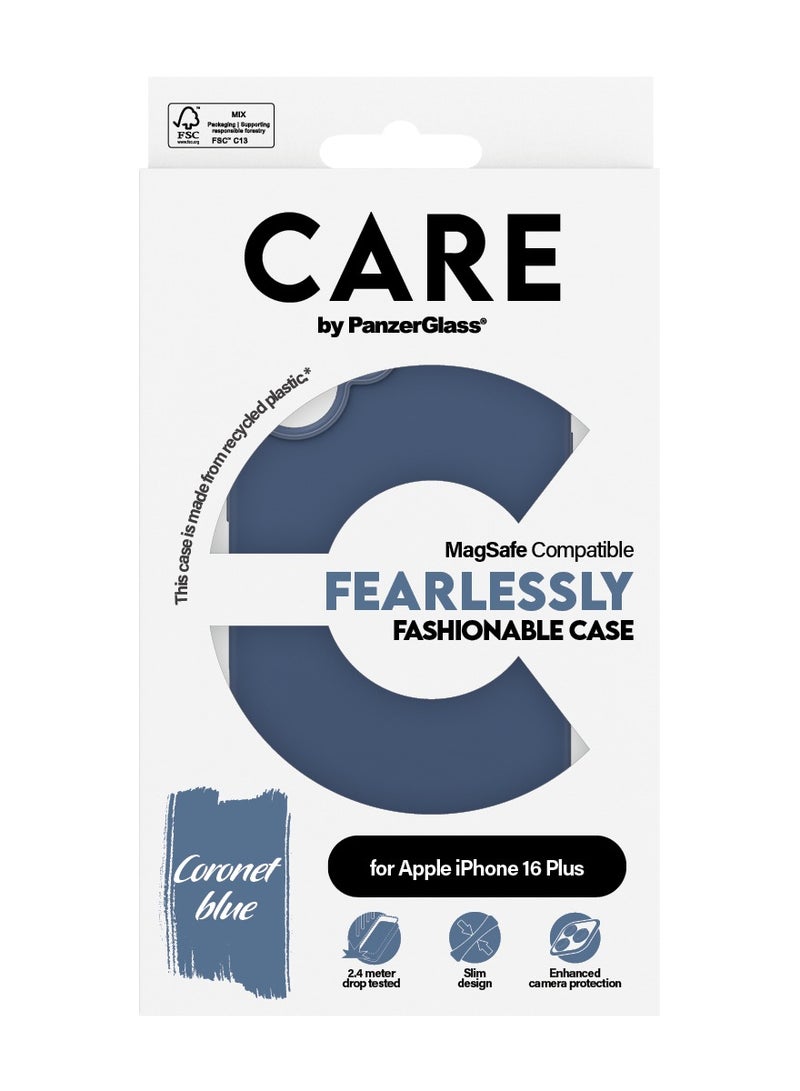 PanzerGlass حافظة هاتف CARE من PanzerGlass® لهاتف آبل آيفون 16 بلس تصميم أزرق نحيف، مظهر أنيق عصري، حماية معززة للكاميرا، مواد معاد تدويرها، توافق سلس مع MagSafe - Image 3