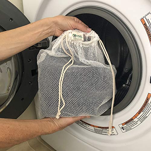 Simple Ecology Organic Cotton Mesh Laundry Bag; Machine Washing Bags for Delicates, Lingerie and Garments, X-Large 2 pack - Image 3