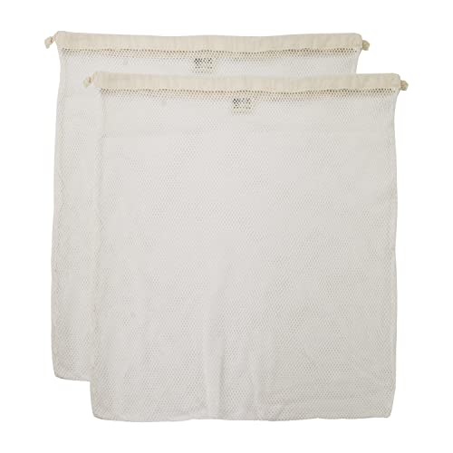 Simple Ecology Organic Cotton Mesh Laundry Bag; Machine Washing Bags for Delicates, Lingerie and Garments, X-Large 2 pack - Image 1
