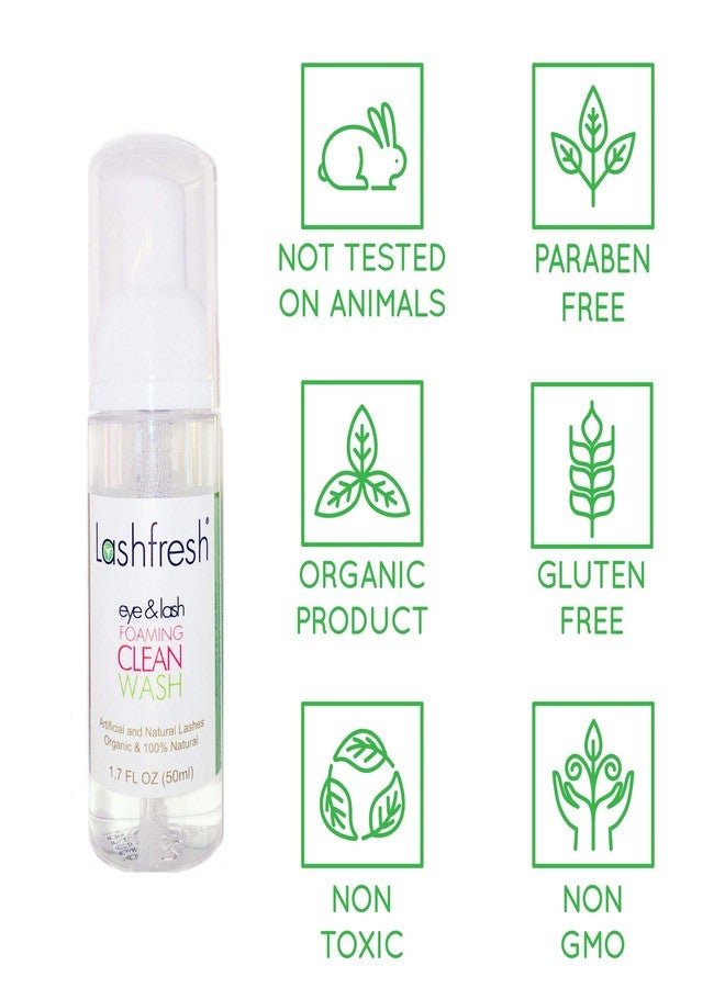 Lashfresh Foaming Clean Wash for Eyelash Extensions and Natural Lashes 50ml, Organic & 100% Natural. Sensitive formula. - Image 3