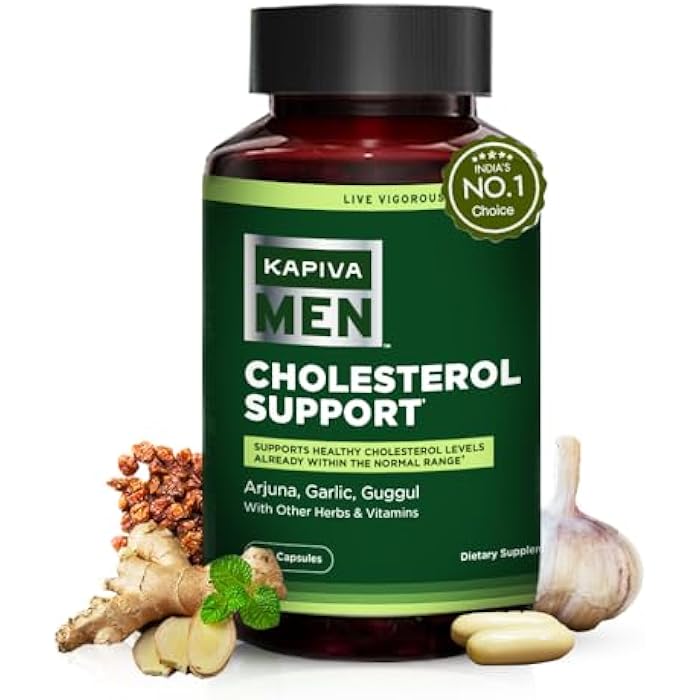 Kapiva Cholesterol Lowering & Heart Health Supplement | Plant Sterols, Niacin, Arjuna, Garlic & Guggul | Natural Herbal Vitamins for Healthy Cholesterol Support | 60 Capsules - Image 1