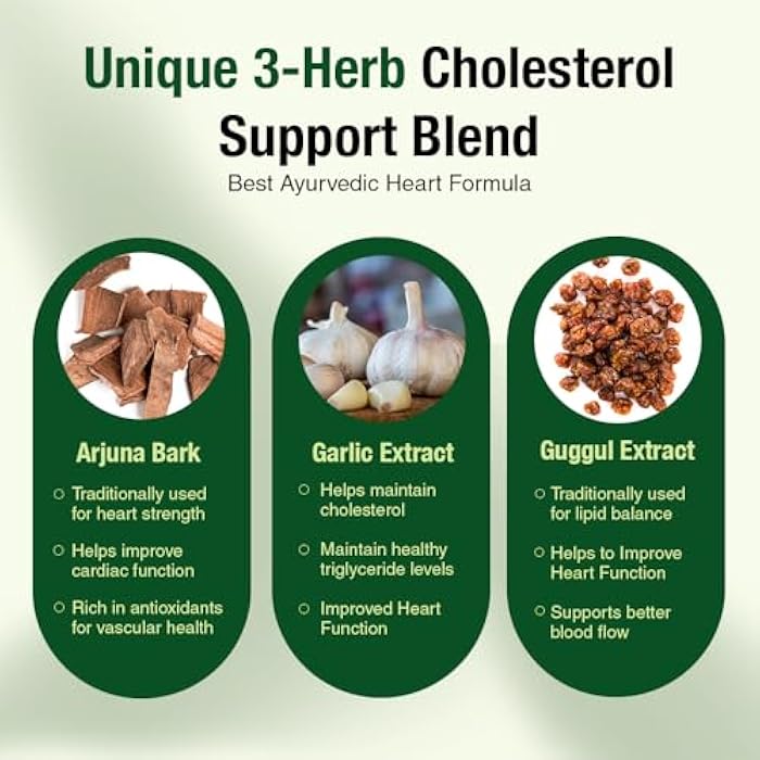 Kapiva Cholesterol Lowering & Heart Health Supplement | Plant Sterols, Niacin, Arjuna, Garlic & Guggul | Natural Herbal Vitamins for Healthy Cholesterol Support | 60 Capsules - Image 4