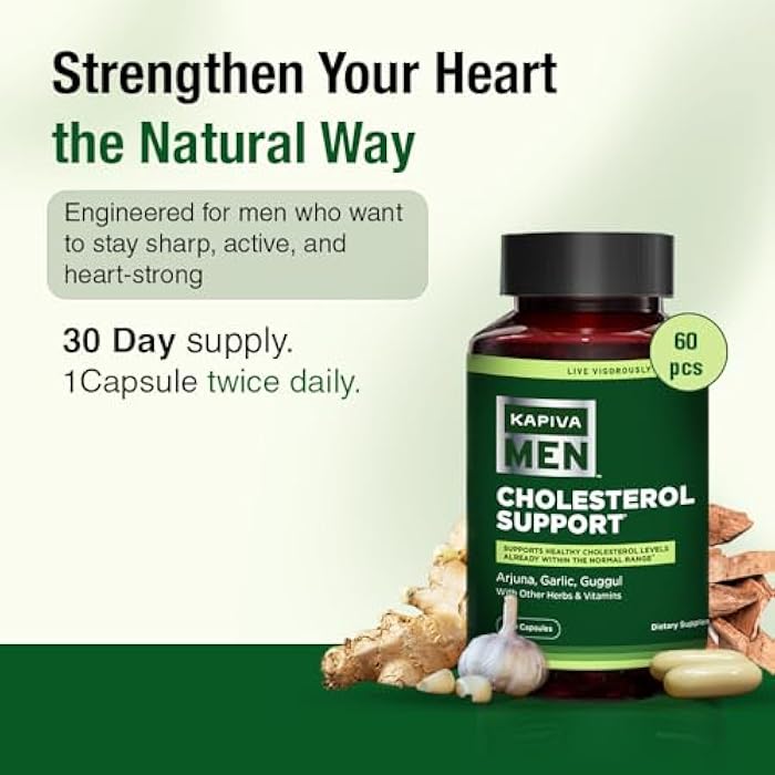Kapiva Cholesterol Lowering & Heart Health Supplement | Plant Sterols, Niacin, Arjuna, Garlic & Guggul | Natural Herbal Vitamins for Healthy Cholesterol Support | 60 Capsules - Image 2