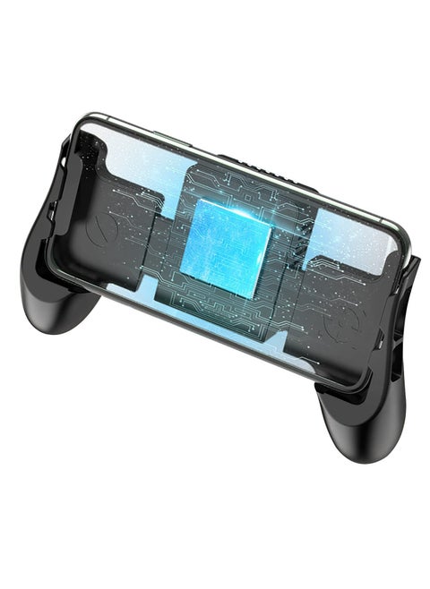 Mobile Game Controller with Active Cooling Fan, Semiconductor Phone Radiator Grip for Heat Dissipation, Compatible with iOS/Android Devices - Black