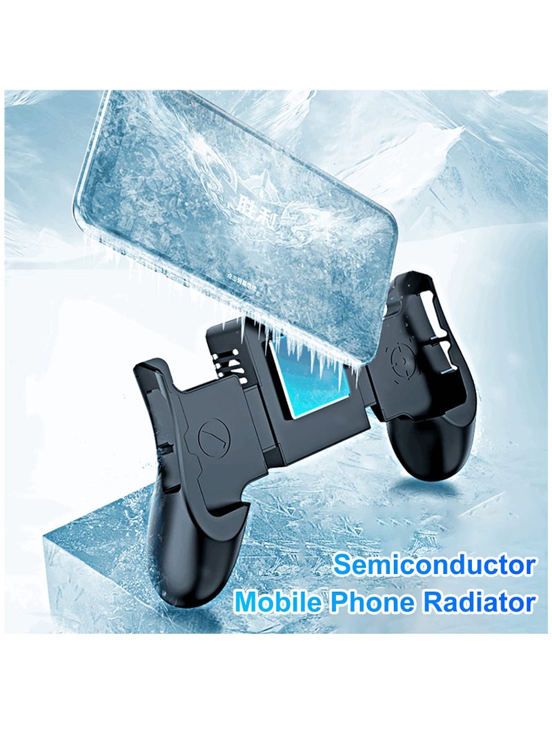 Mobile Game Controller with Active Cooling Fan, Semiconductor Phone Radiator Grip for Heat Dissipation, Compatible with iOS/Android Devices - Black