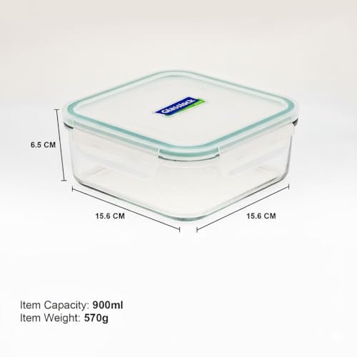 Glasslock Korea Tempered Glass Storage Containers with Lid - Classic 900ml Square - Airtight Food Storage Kitchen Container - Office Lunch Tiffin Box/Bowl, Microwave/Dishwasher/Fridge/Freezer Safe - Image 5