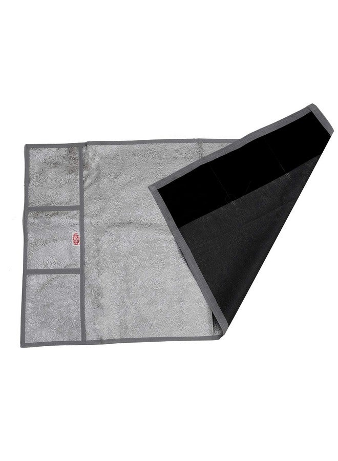 Kuber Industries Kuber Industries Fridge/Refrigerator Top Cover|Flower Design & Water Proof PVC|6 Utility Pockets, Size 98 x 54 CM (Silver)-CTKTC039619  - Image 5