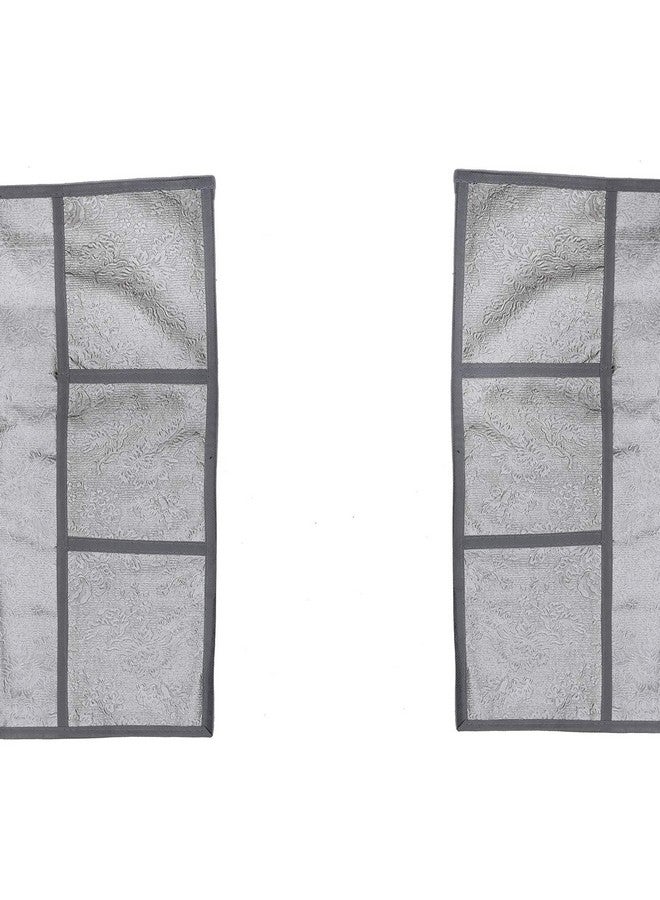 Kuber Industries Kuber Industries Fridge/Refrigerator Top Cover|Flower Design & Water Proof PVC|6 Utility Pockets, Size 98 x 54 CM (Silver)-CTKTC039619  - Image 4