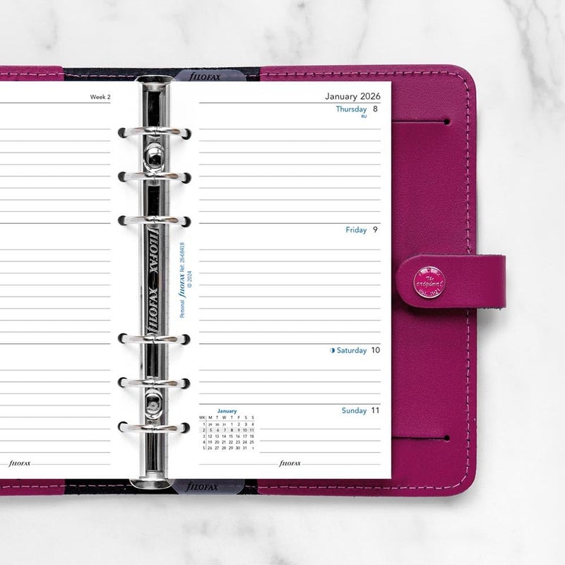 FILOFAX إعادة تعبئة مفكرة فيلوفاكس، حجم شخصي/مضغوط، عرض أسبوعي، ورق أبيض، مسطر، إنجليزي، 2026 (C68418-26) - Image 5