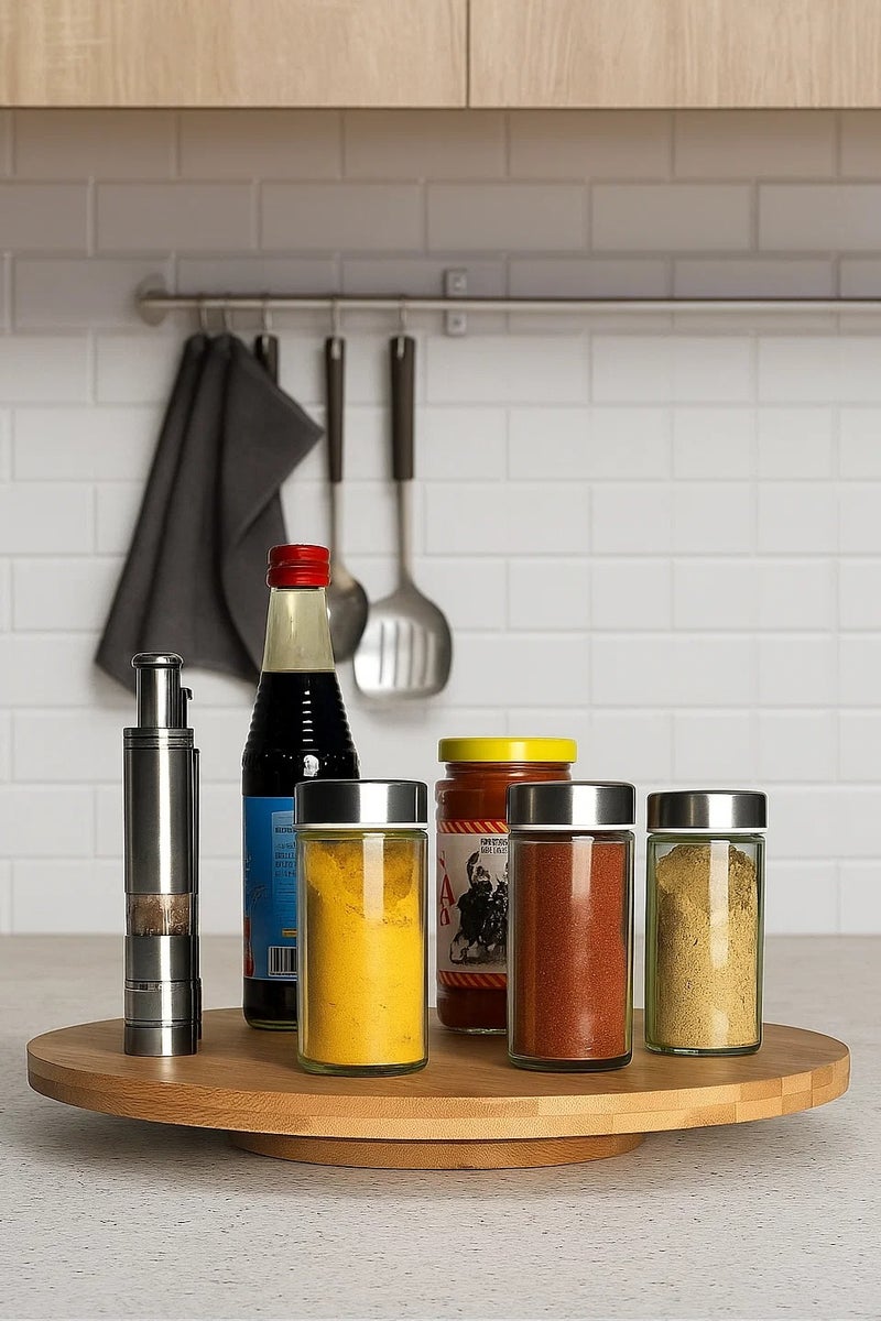 SG TURNING TRAY,D35XH3.2CMS,NATURAL,BAMBOO-TRAY Kitchen Turntable, 540724266 - Image 1