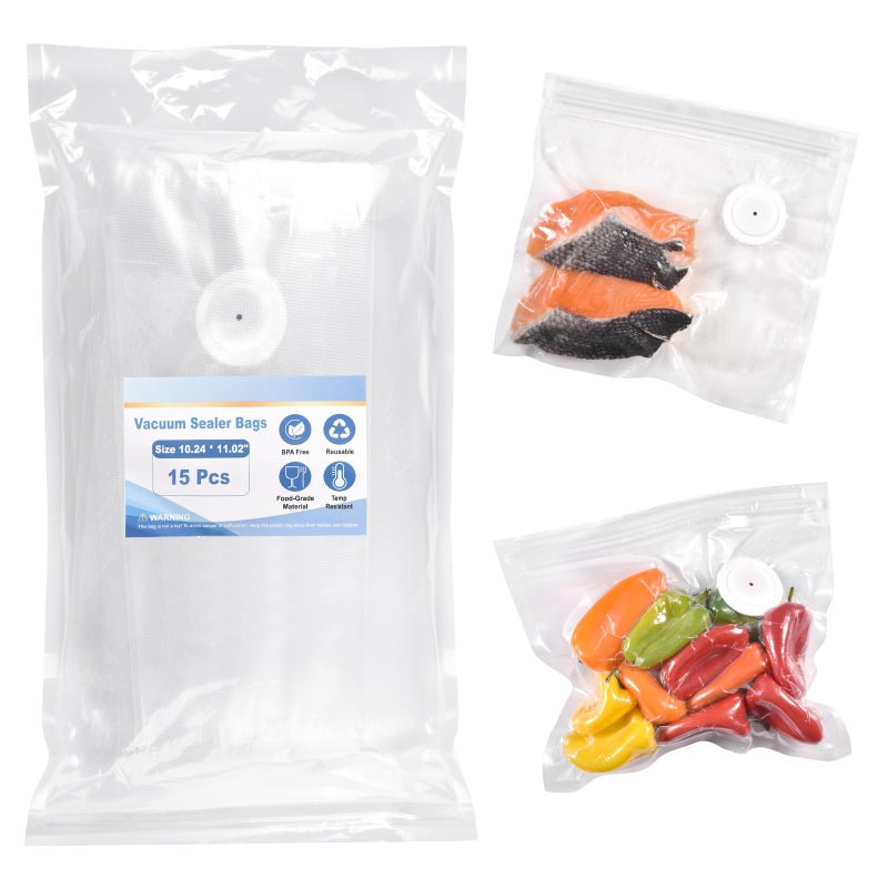 VENMATE Vacuum Sealer Bags, Double Zipper Seal BPA Free Microwaveable Vacuum Storage Bag for Food - Image 1