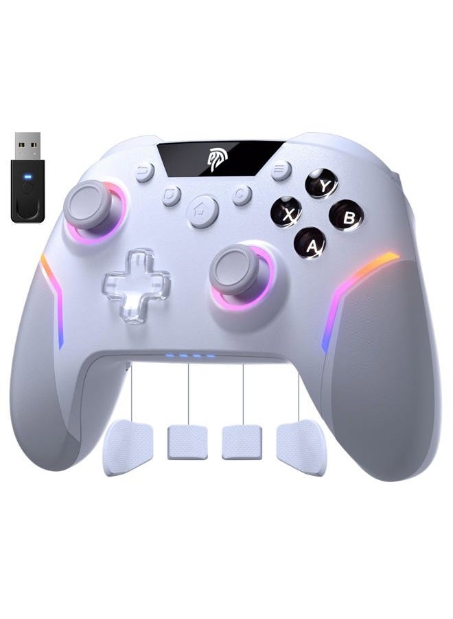 EasySMX X20 Wireless Gaming Controller with RGB Backlit, 2-Stage Hall Effect Stick, 1000Hz Polling Rate, 6-Axis Gyro on Multi-Platform, Mech Buttons- Compatible with PC/Switch/Steam/Android - Image 1