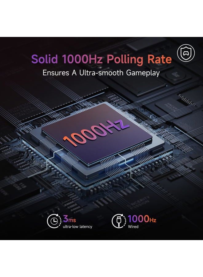 EasySMX X20 Wireless Gaming Controller with RGB Backlit, 2-Stage Hall Effect Stick, 1000Hz Polling Rate, 6-Axis Gyro on Multi-Platform, Mech Buttons- Compatible with PC/Switch/Steam/Android - Image 4