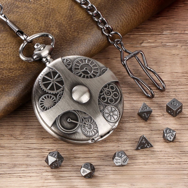 2024 New Bronze Gear Pocket Watch Case Dice Antique-PDND0201 - Image 4