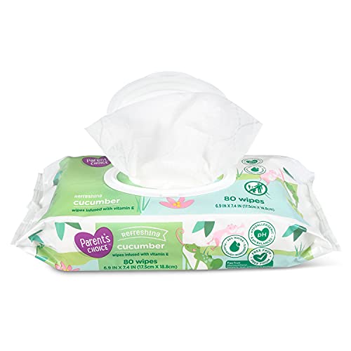 Parent's Choice Refreshing Cucumber Scent Baby Wet Wipes Infused with Vitamin E and Aloe, 240 Count (Value Pack Includes 3 80-Count Packages) - 1 Pack - Image 5