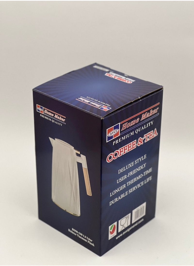 Home Maker - Tea & Coffee Flask 1.3 Litre Silver - Image 1