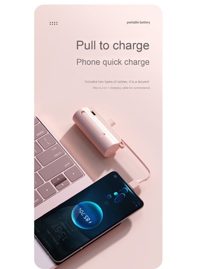 Mini Capsule Power Bank 10000mAh Portable Charger with Phone Stand (Type-C Version Includes Charging Cable for iPhone) - Image 3