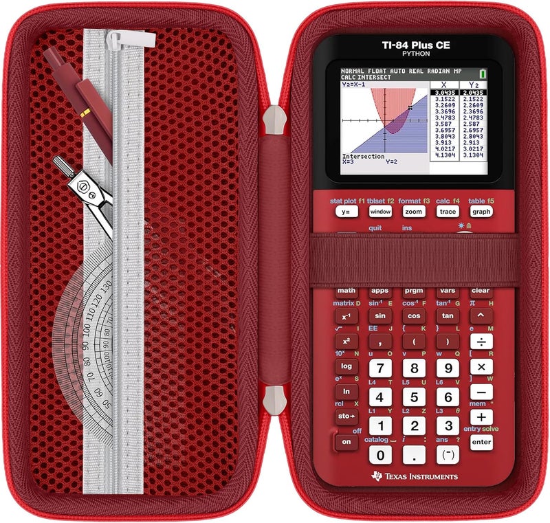 Khanka Hard Travel Case Replacement for Texas Instruments TI-83 Plus/TI-84 Plus/TI-84 Plus CE Color Graphing Calculator, Case Only (Radical Red) - Image 1
