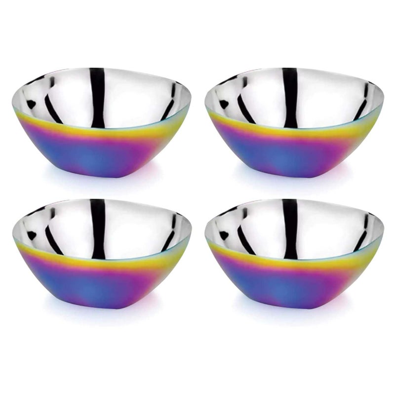 Ahimsa Stainless Steel Bowls for Kids, Durable Pediatrician Designed Toddler Snack Bowl, Premium Non Toxic Metal, Easy to Clean & Dishwasher Safe, Set of 4 Rainbow - Image 1