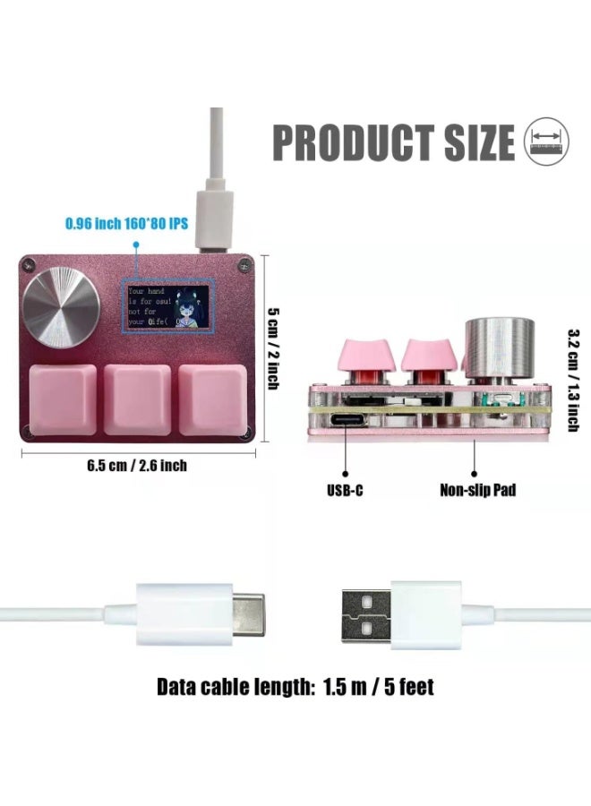 Magnetic Axis Gaming Keyboard Knob - Magnetic Suction, O3C Pink (3-Key), Official Standard, YiQian Magnetic Switch, 30-50gf Actuation Force - Image 3