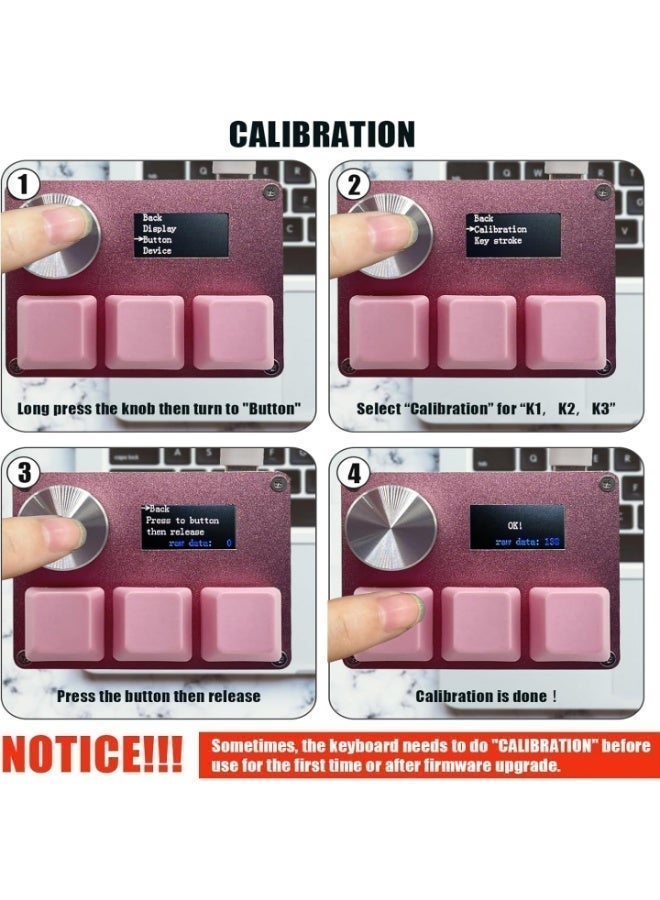 Magnetic Axis Gaming Keyboard Knob - Magnetic Suction, O3C Pink (3-Key), Official Standard, YiQian Magnetic Switch, 30-50gf Actuation Force - Image 4