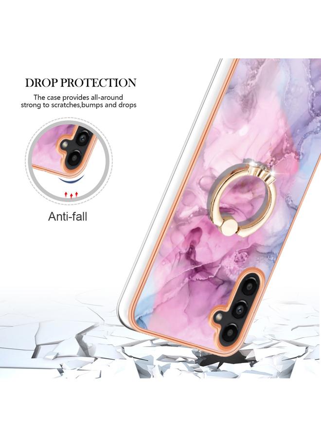 S-TOP Case For Samsung Galaxy A55 Electroplating Marble Dual-side IMD Phone Case with Ring - Image 4