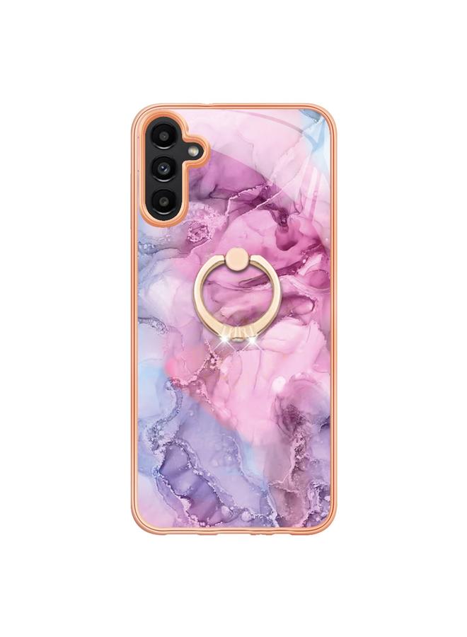 S-TOP Case For Samsung Galaxy A55 Electroplating Marble Dual-side IMD Phone Case with Ring - Image 2