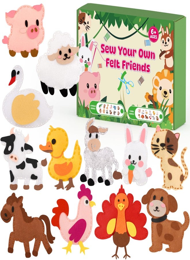 YEETIN Sewing Kit for Kids Ages 6+, Beginner Felt Sewing Craft Kit, DIY Farm Stuffed Animals Making Set, Learn to Sew Gifts for Birthday - Image 1