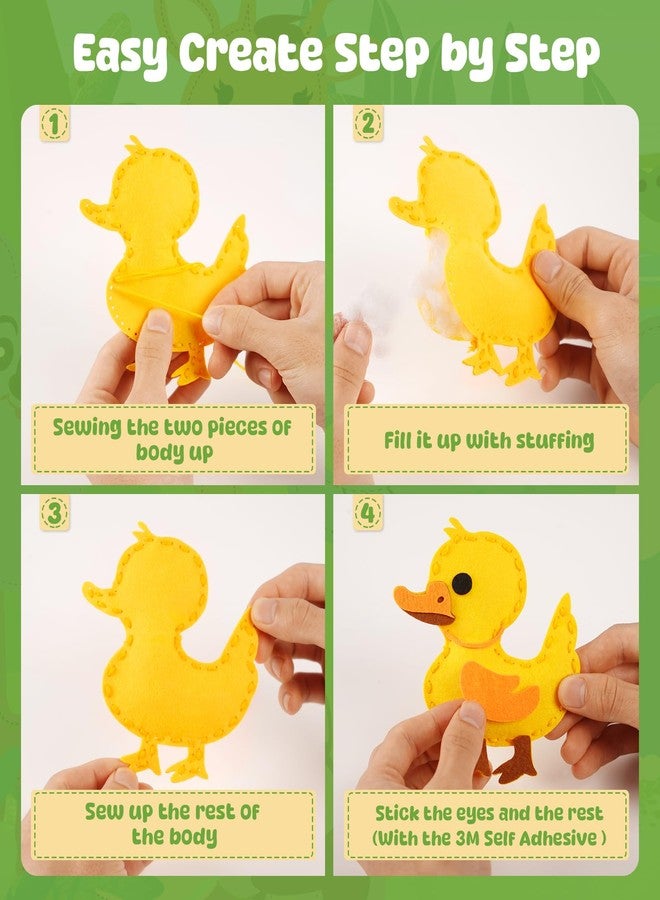 YEETIN Sewing Kit for Kids Ages 6+, Beginner Felt Sewing Craft Kit, DIY Farm Stuffed Animals Making Set, Learn to Sew Gifts for Birthday - Image 4