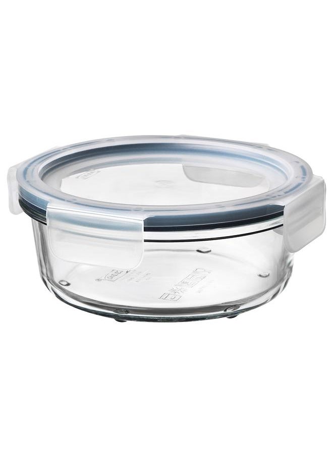 erorex Food Container With Lid, Round Glass/Plastic, 400 Ml  - Image 1