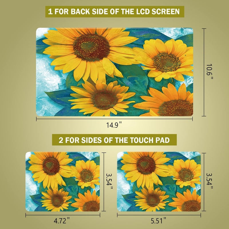 icolor Laptop Skin Sticker Decal 12 13 13.3 14 15 15.4 15.6 inch Personalized Universal Notebook Vinyl Skin Stickers Cover Art Decal Computer Protector (Sun Flower) - Image 5
