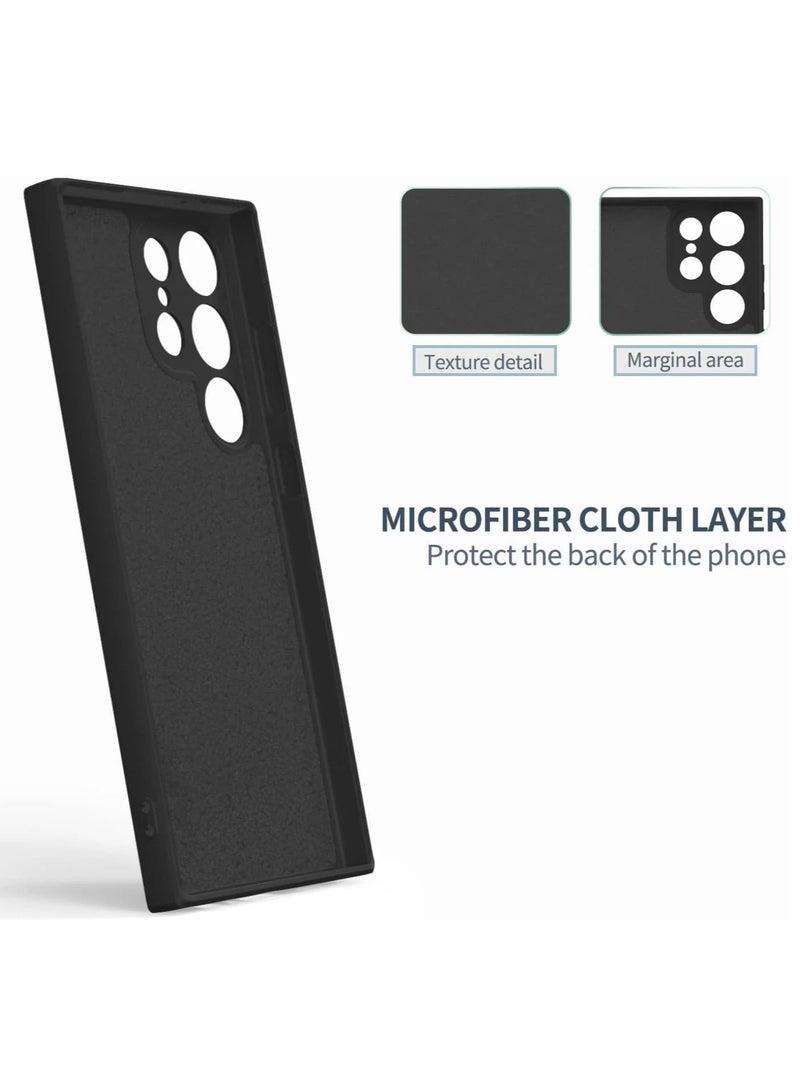 بورتوني حافظة لهاتف سامسونج جالاكسي S23 الترا من الجل المطاطي الناعم السائل المضاد للخدش حافظة هاتف من السيليكون الأصلي لهاتف جالاكسي S23 الترا 6.8 بوصة - Image 4