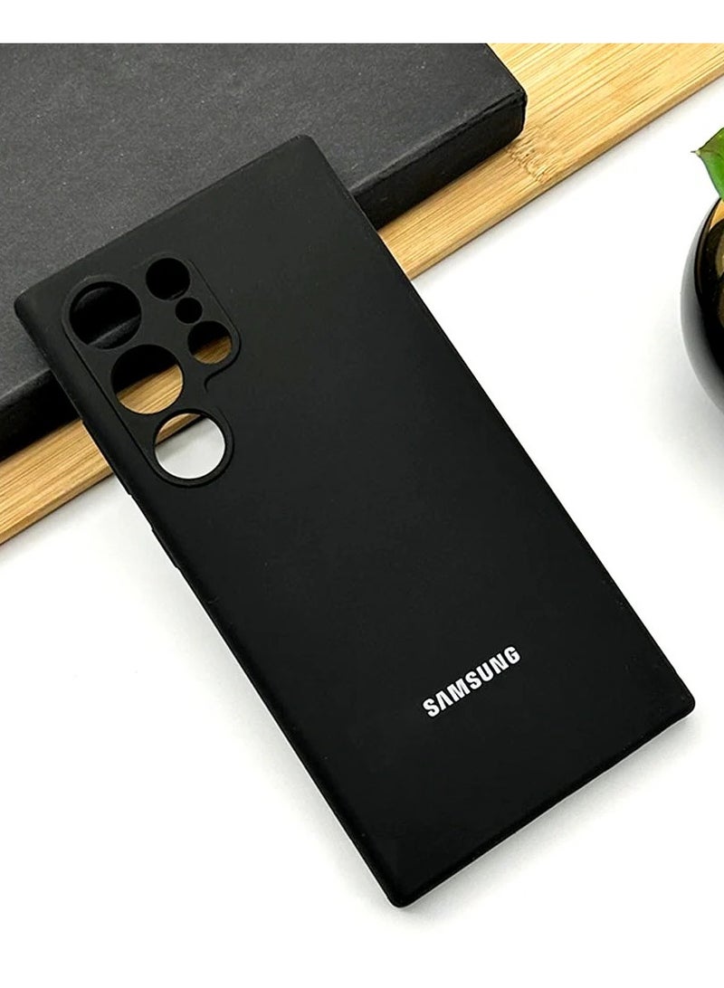 بورتوني حافظة لهاتف سامسونج جالاكسي S23 الترا من الجل المطاطي الناعم السائل المضاد للخدش حافظة هاتف من السيليكون الأصلي لهاتف جالاكسي S23 الترا 6.8 بوصة - Image 3