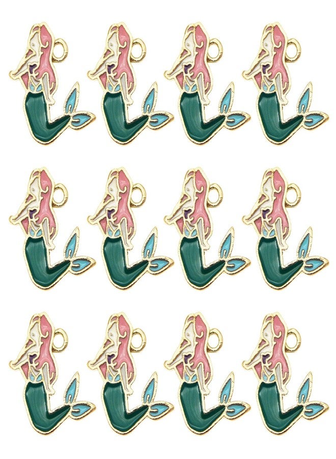 JJG 30 pcs Mermaid Charms Gold Tone Enamel Charms Pendant DIY for Necklace Bracelet Earring Jewelry Making - Image 1