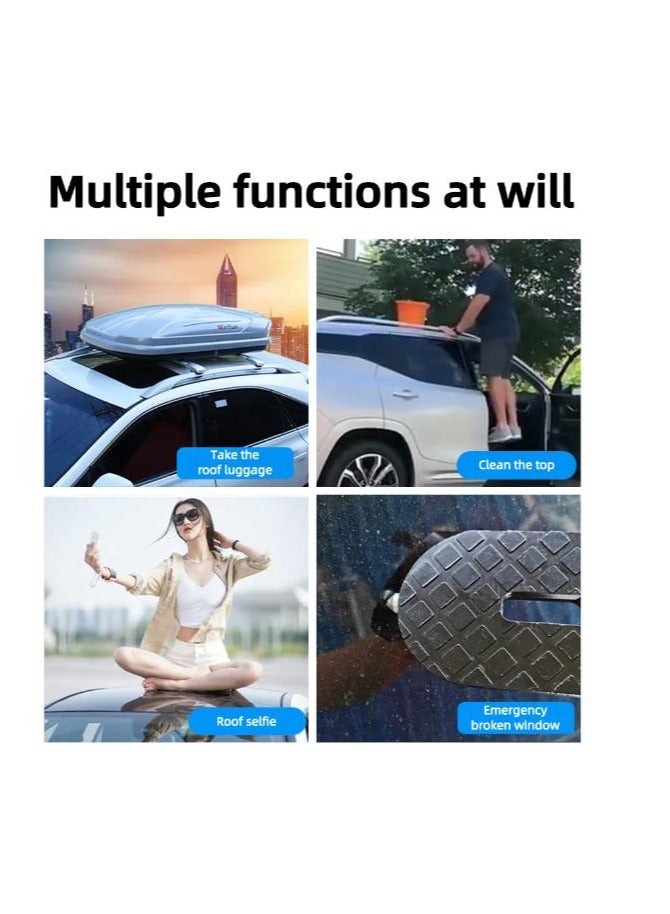 Foldable Car Roof Rack Step Car Door Step Universal Latch Hook Auxiliary Walking Car Foot Pedal Aluminum Alloy Safety Hammer - Image 1