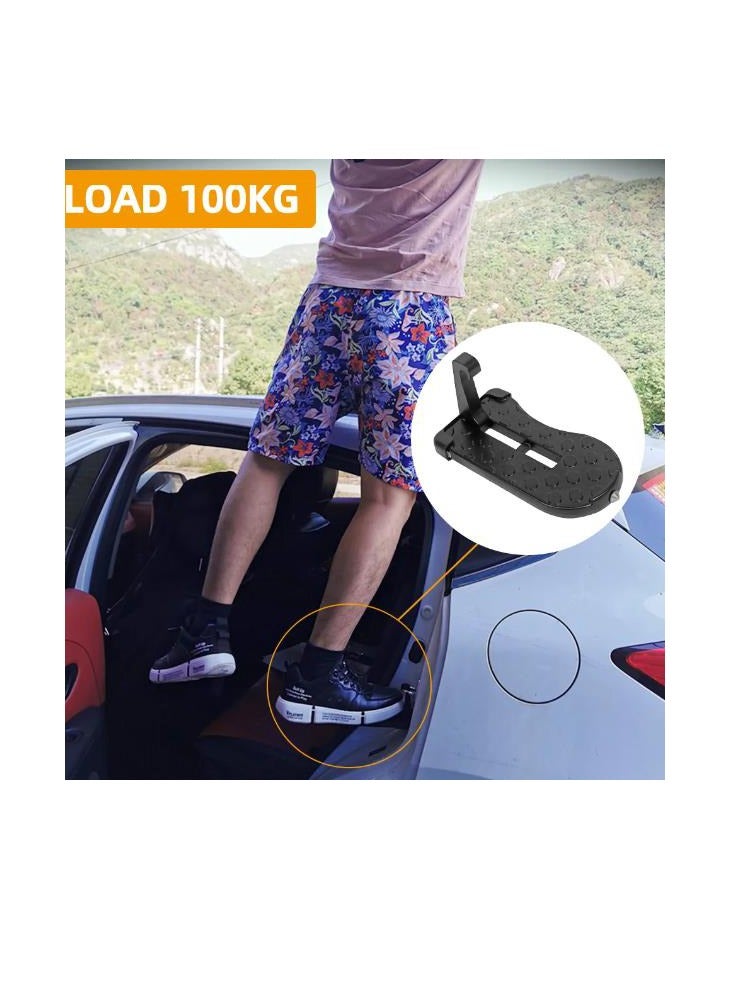 Foldable Car Roof Rack Step Car Door Step Universal Latch Hook Auxiliary Walking Car Foot Pedal Aluminum Alloy Safety Hammer - Image 4