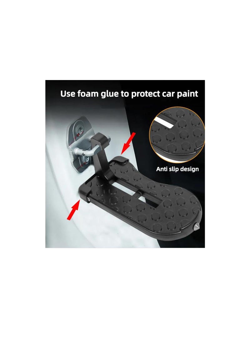 Foldable Car Roof Rack Step Car Door Step Universal Latch Hook Auxiliary Walking Car Foot Pedal Aluminum Alloy Safety Hammer - Image 3