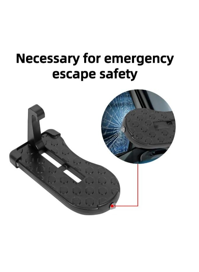 Foldable Car Roof Rack Step Car Door Step Universal Latch Hook Auxiliary Walking Car Foot Pedal Aluminum Alloy Safety Hammer - Image 2