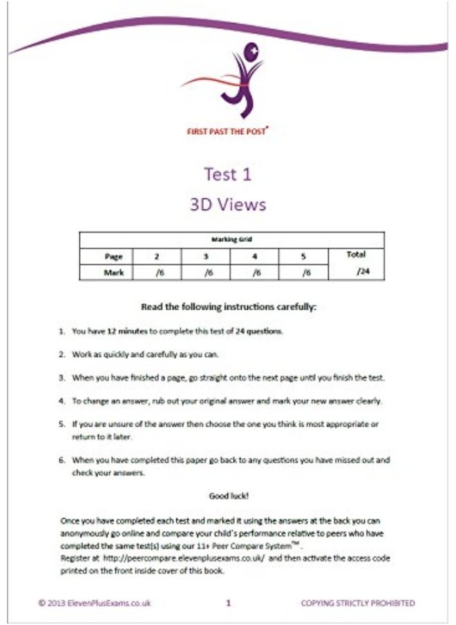 11+ Essentials - 3-D Non-verbal Reasoning Book 1 (First Past the Post) - CEM (Durham University)