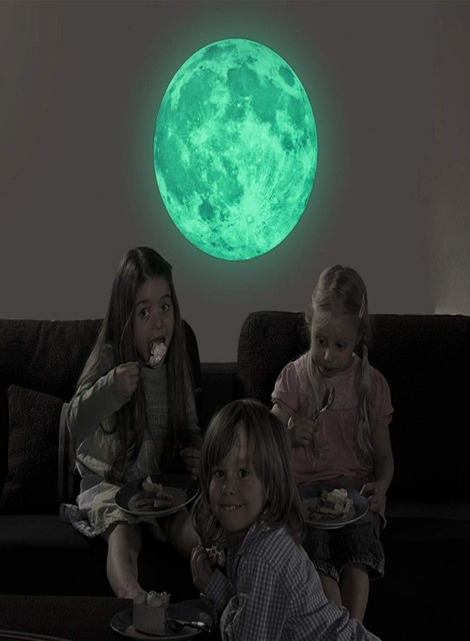Kiddale Glow in The Dark Moon 30cm Glowing Luminous Wall or Ceiling Art Stickers Removable Adhesive Wall Decal for Kids Bedroom - Image 2
