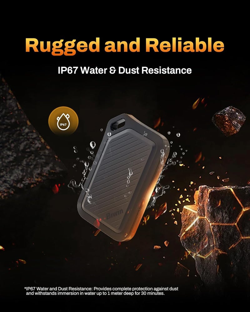 Biwin Amber External SSD 1TB PR2000 USB3.2 Gen2x2 Readout 2000MB/s Portable SSD IP67 Standard, Waterproof, Dustproof, Shockproof, USB A/C Cable Included, Compatible with Windows - Image 2