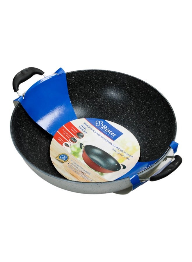 Bister Granite Non-Stick Wok with Dual Side Handles, 30 cm Insulated Bowl – Keeps Food Hot and Fresh, Black & White - Image 1