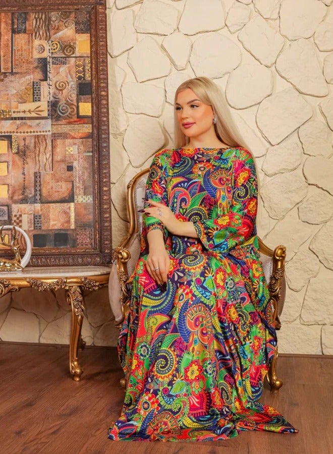 Zmurud Dubai Jersey Jalabiya- Printed  - Image 5