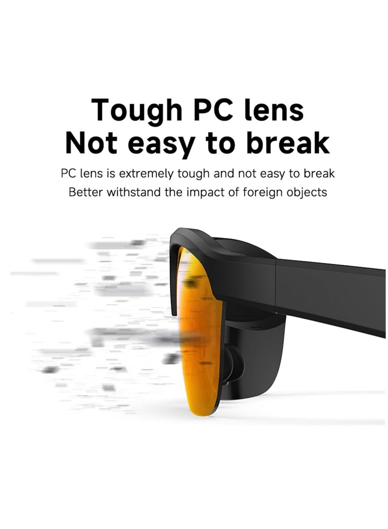 Smart Bluetooth Glasses M6Pro Sunglasses Black Technology Bone Conduction Outdoor Cycling Driving Long Battery Life (Gold) - Image 3