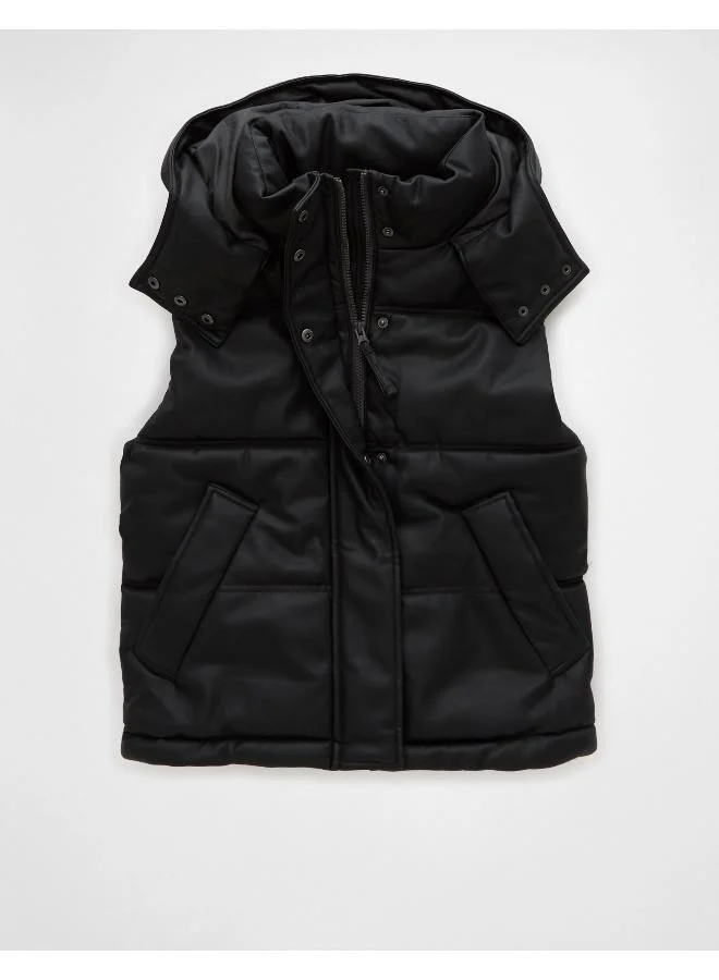 امريكان ايجل AE Vegan Leather Puffer Vest