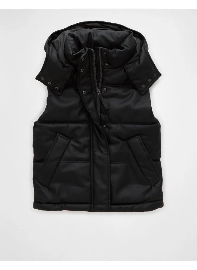 امريكان ايجل AE Vegan Leather Puffer Vest