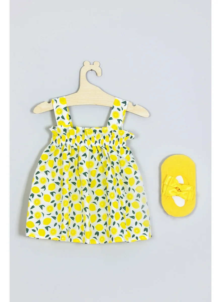 ادا بيبيك تشوكوك Ada Baby Kids Strappy Lemon Dress Ballerina Socks Set 007